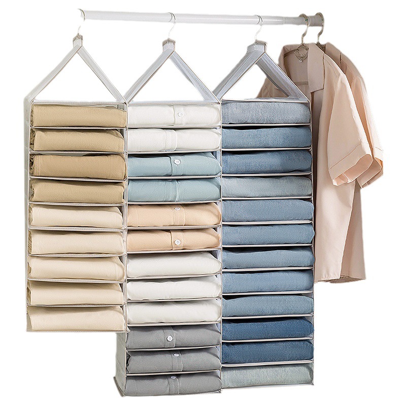 Colgando guardarropa pantalones ropa colgando bolsa de almacenamiento ropa separada bolsa Súper Larga hogar en capas de PVC bolsa de organización caja