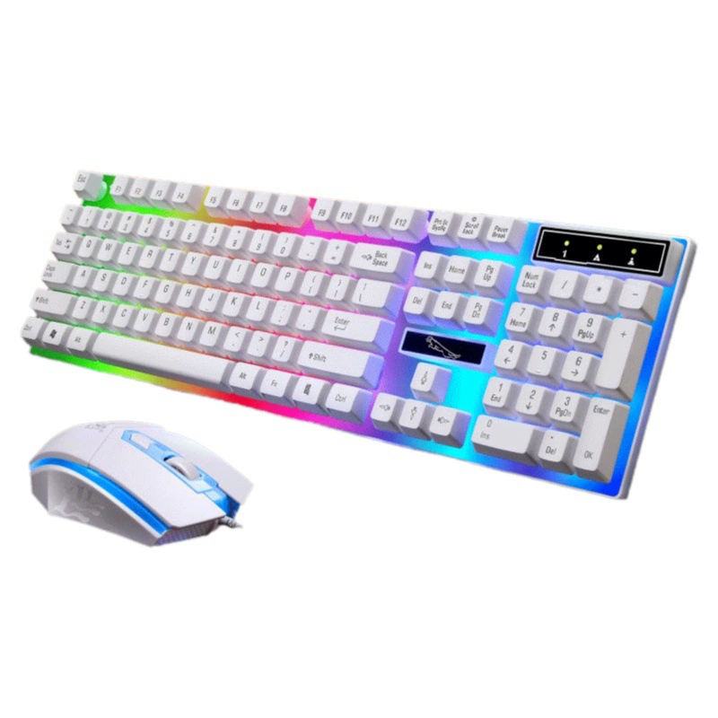 Светящийся леопард G21 проводной USB светящийся клавиатура и мышь набор компьютер механический сенсорный клавиатура с подсветкой клавиатура мышь комплект