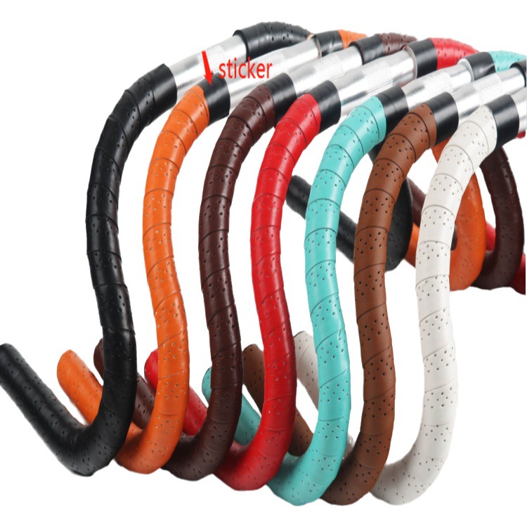 Fabricantes calientes suministro de bicicleta carretera bicicleta pu cuero punzonado mango cinturón/bicicleta manejar cinturón/diapositiva correa del coche