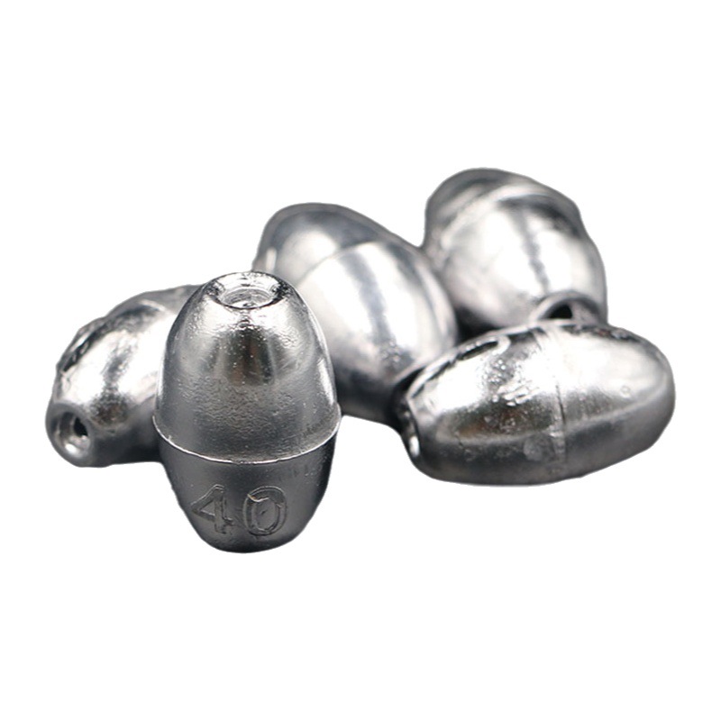Sea Fish Hollow Lead Sinker with Inner Groove for Line Protection, Hollow Olive Lead Sinker Accessories for Casting Rods