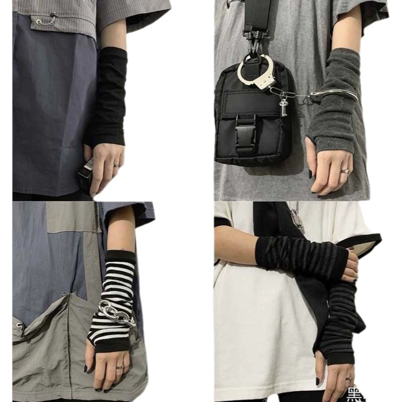 Трансграничные горячие распродажи рукава ниндзя перчатка в поперечную полоску рукава ins длинные рукава рукава косплей чехлы