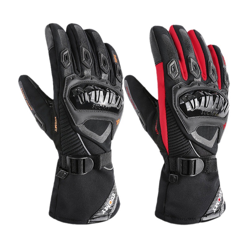 Guantes de ciclismo de motocicleta, caballero al aire libre, pantalla táctil a prueba de caídas, coche de carreras, invierno cálido, guantes impermeables a prueba de viento
