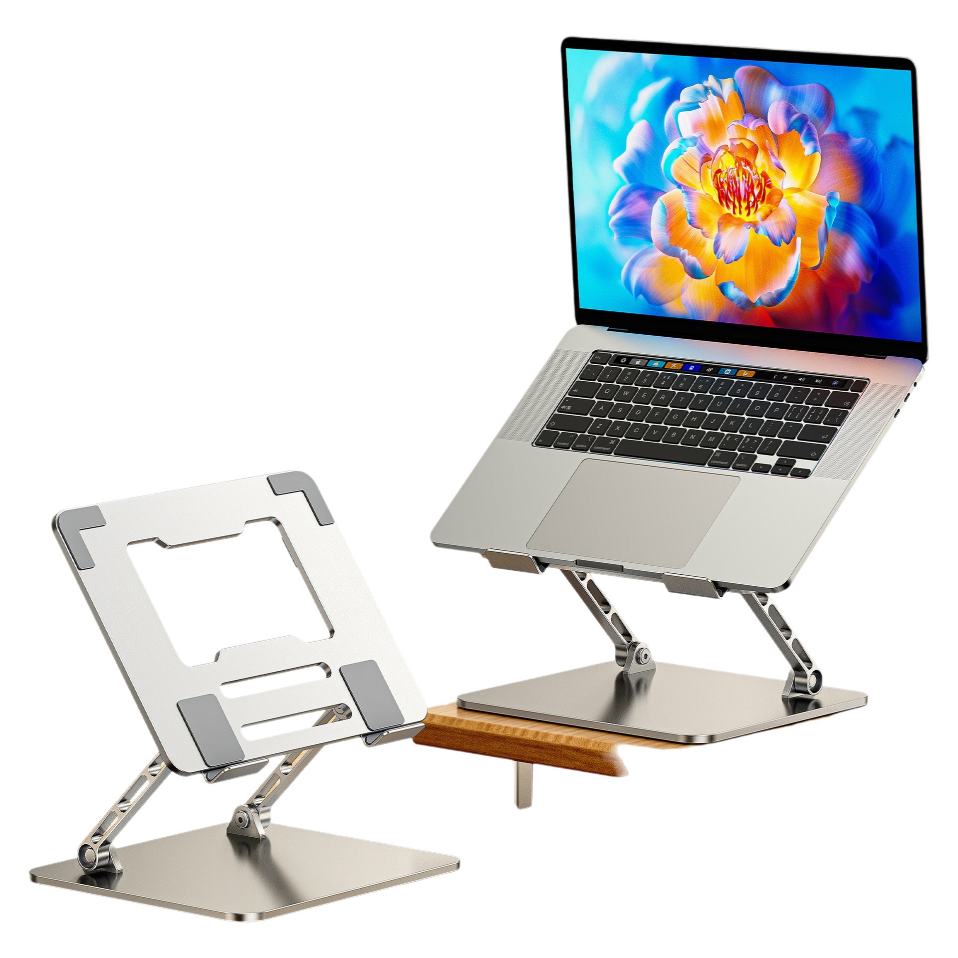 Nueva aleación de aluminio engrosada portátil soporte de doble eje plegable de escritorio ajustable aumento de la altura soporte del ordenador portátil