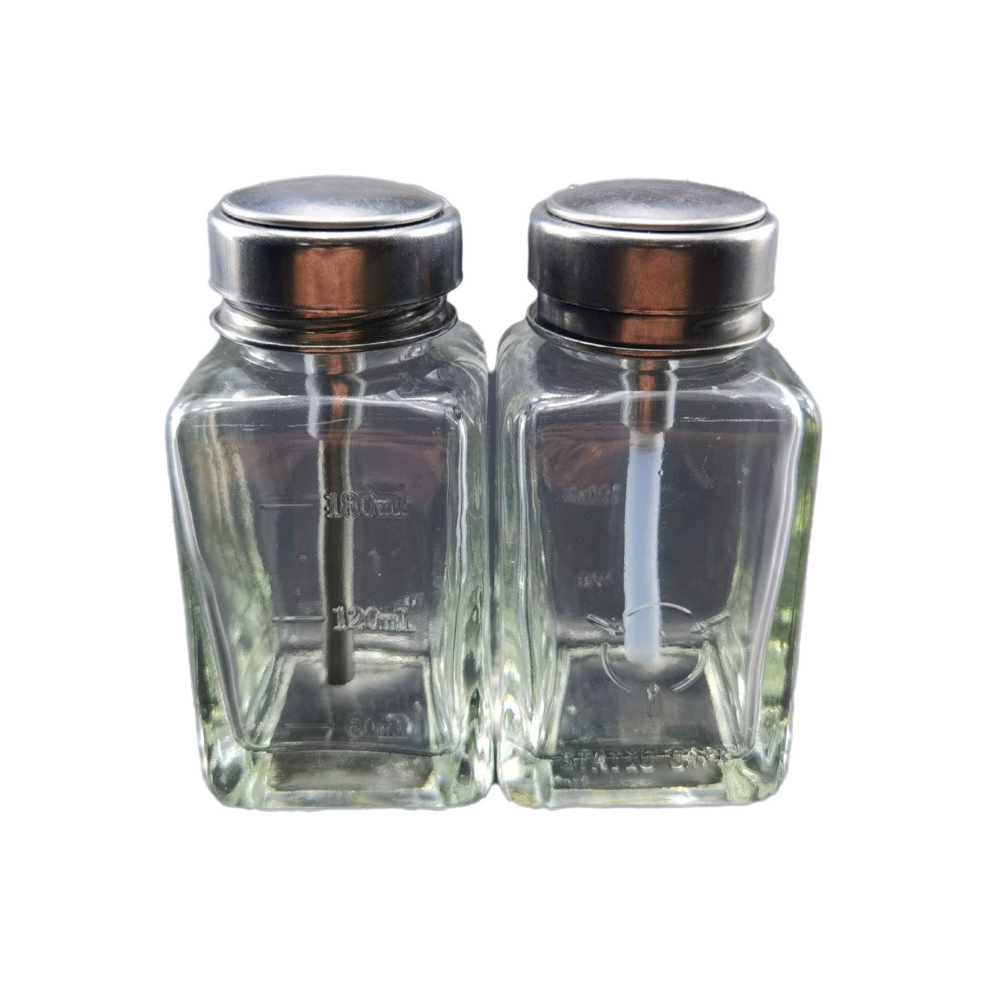 Botella de Vidrio con Dosificador de Presión para Alcohol 180ml Vidrio para Reparación de Celulares