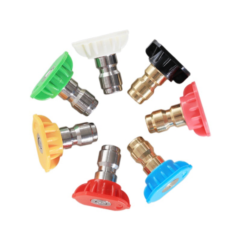En stock Venta caliente ultra-alta presión lavadora de coches boquilla de acero inoxidable lavadora pistola de agua 1/4 conexión rápida serie de boquillas de cinco colores