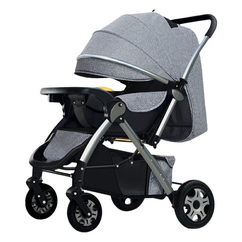 Cochecito de bebé ligero, puede sentarse y acostarse, bebé multifuncional de dos vías para niños, cochecito de bebé plegable con una tecla