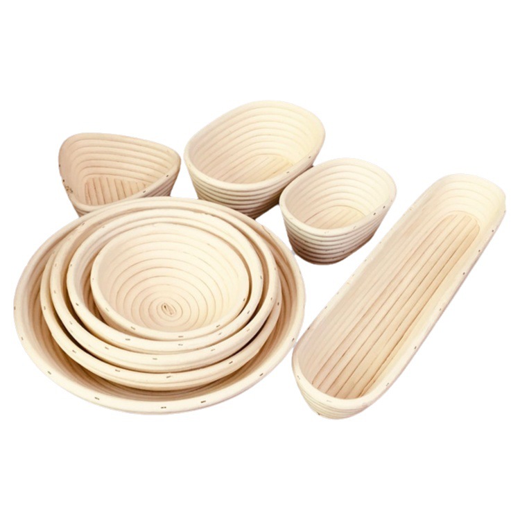 Amazon eBay nueva ronda de pan de ratán indonesio cesta de fermentación de almacenamiento de secado para hornear cesta redonda de fermentación europea