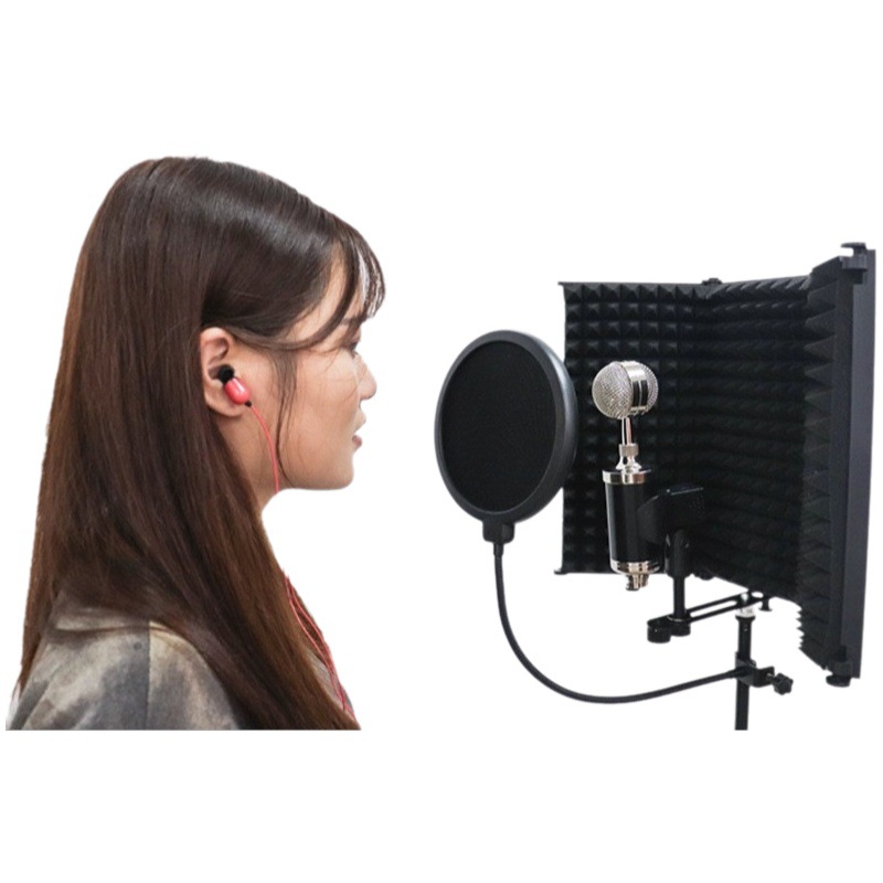 Dihua micrófono de 3 puertas cubierta de aislamiento de sonido simple sala de estudio mezcla reducción de ruido a prueba de sonido de grabación de audio