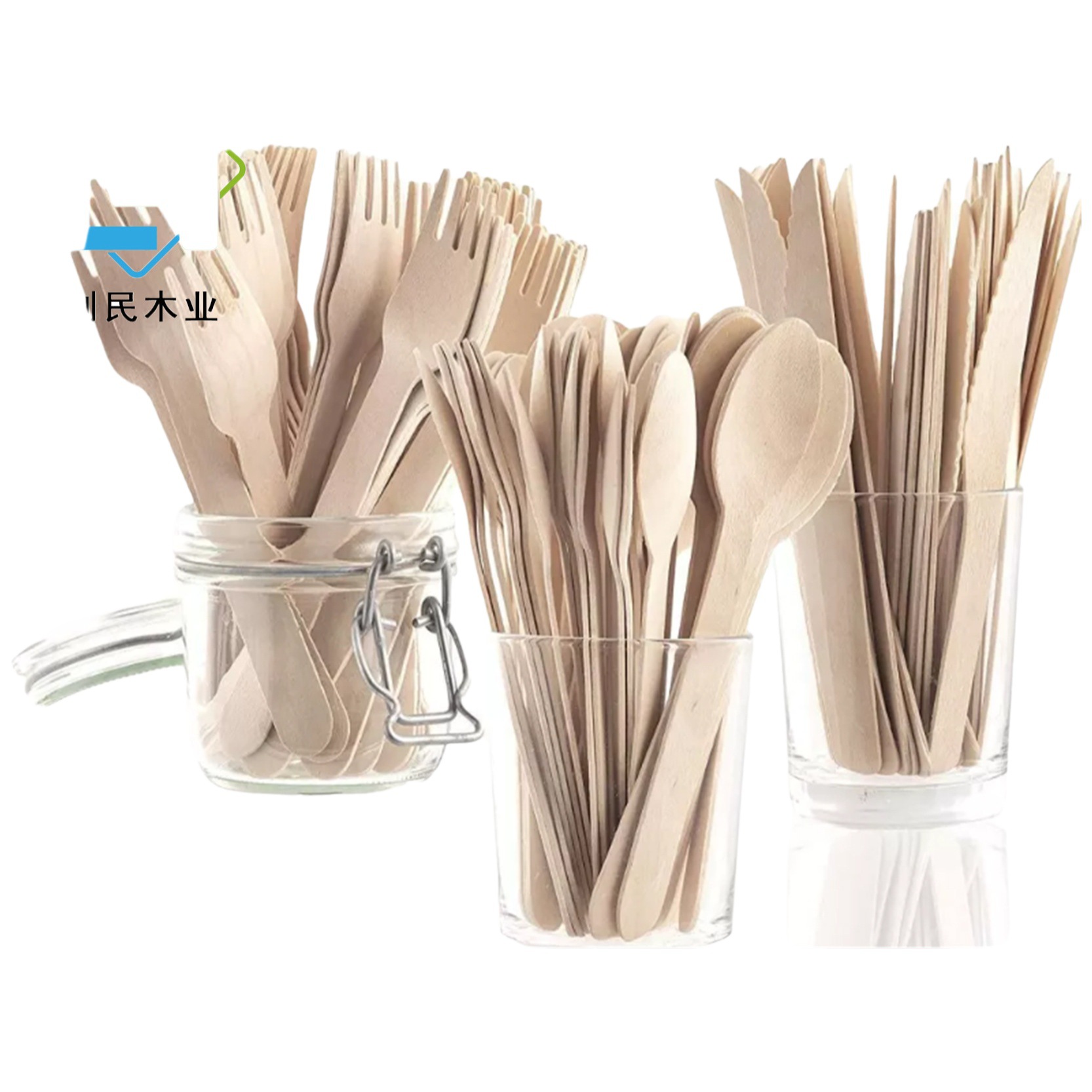 Birch Disposable Wooden Wooden Knife, Fork and Spoon Aviation Tableware Western Dessert Takeaway Set Multi-Specification Can Be Processed