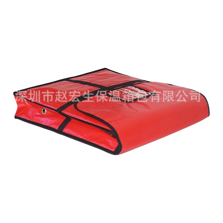 20 pulgadas 22 pulgadas de pizza para llevar bolsa de aislamiento de entrega de alimentos malla roja impermeable portátil grande cuadrado bolsa de pizza