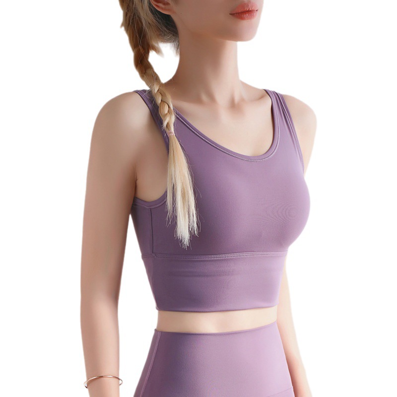 Nuevo europeo y americano en forma de U espalda moda chaleco deportes sujetador completo envuelto anti-Exposición a prueba de golpes push up yoga sujetador