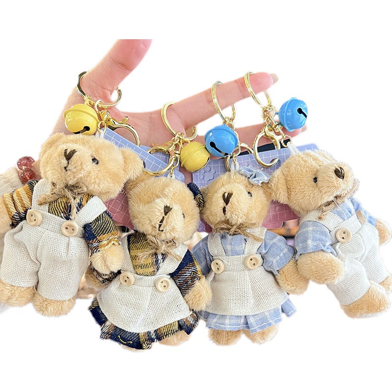 Llavero de Peluche con Forma de Oso de Dibujos Animados, Colgante para Mochila, Decoración Creativa para Bolsos, Juguete de Peluche