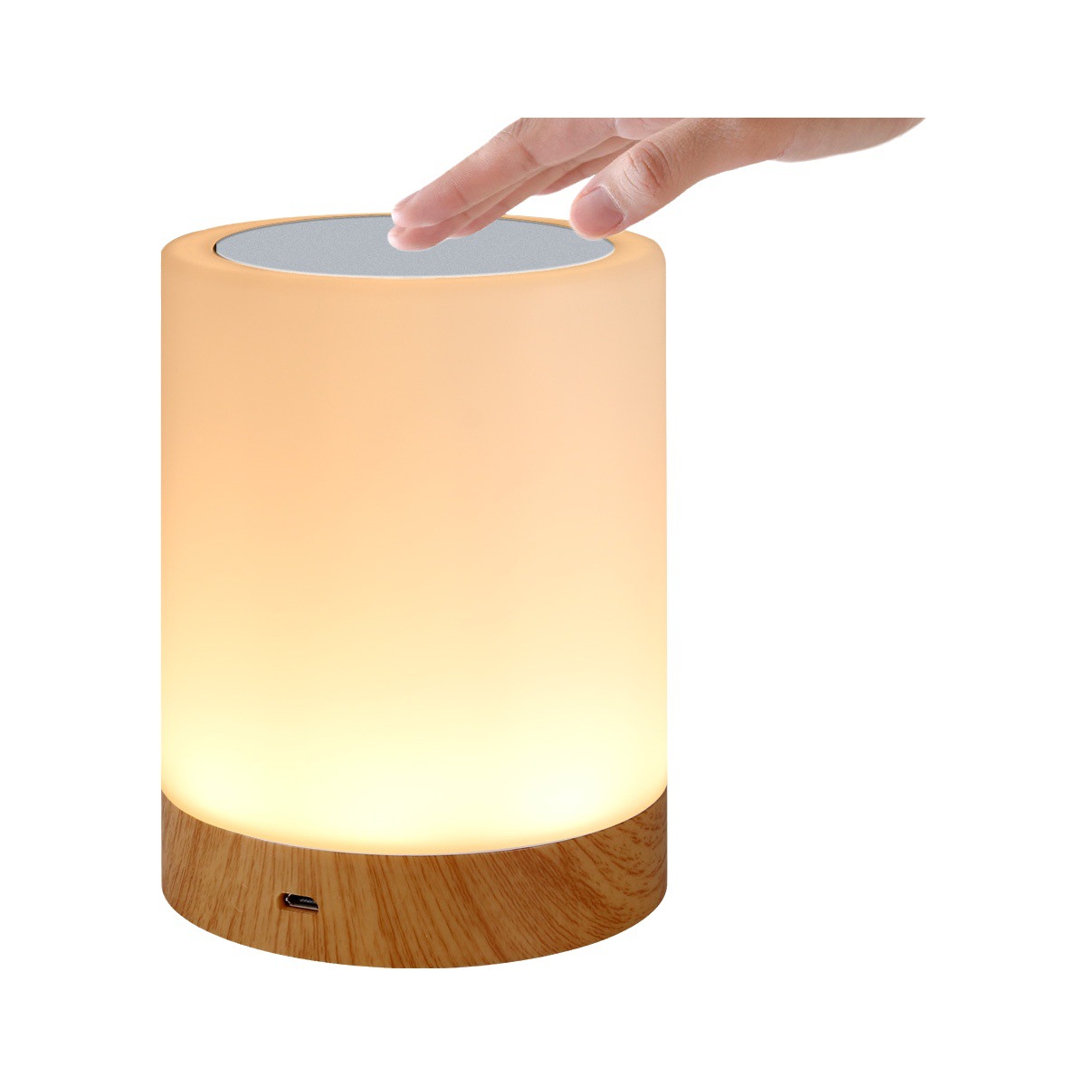 Nuevo LED colorido creativo grano de madera recargable noche luz regalo lámpara de noche lámpara de mesa táctil Pat lámpara