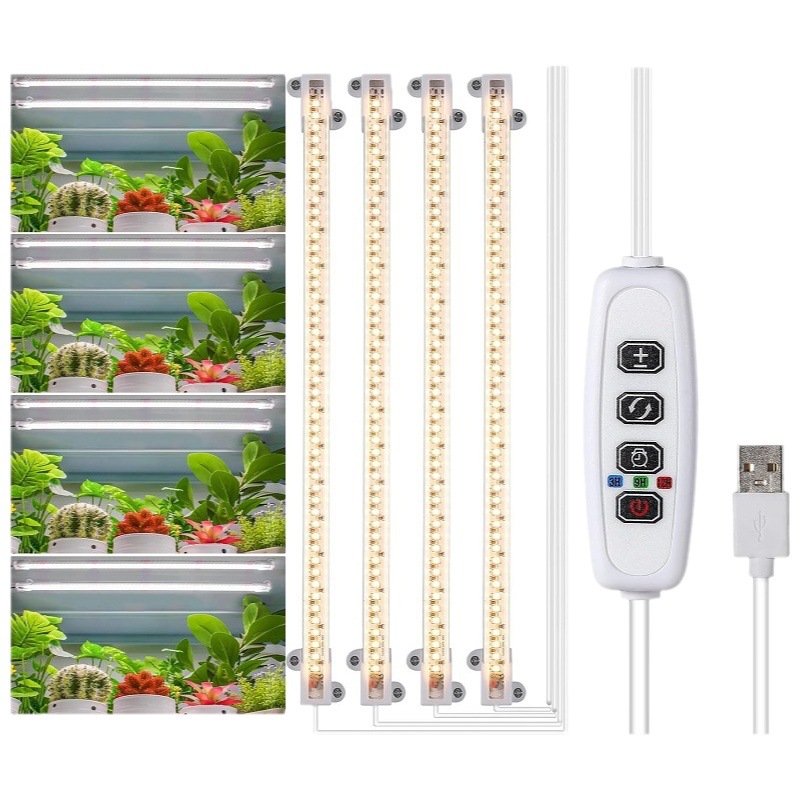 Lámpara de crecimiento de plantas LED, luz de relleno, sincronización USB, atenuación inteligente, luz solar, soporte de flores de espectro completo, fábrica de tiras de luz de plantas