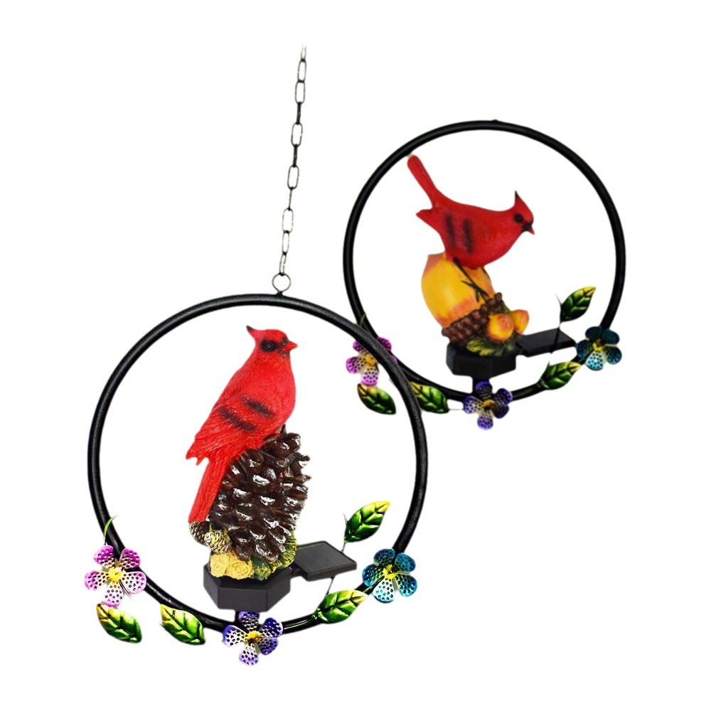 Transfronteriza nueva resina búho césped solar camping lámpara de jardín colgante de hierro LED artesanía Decoración