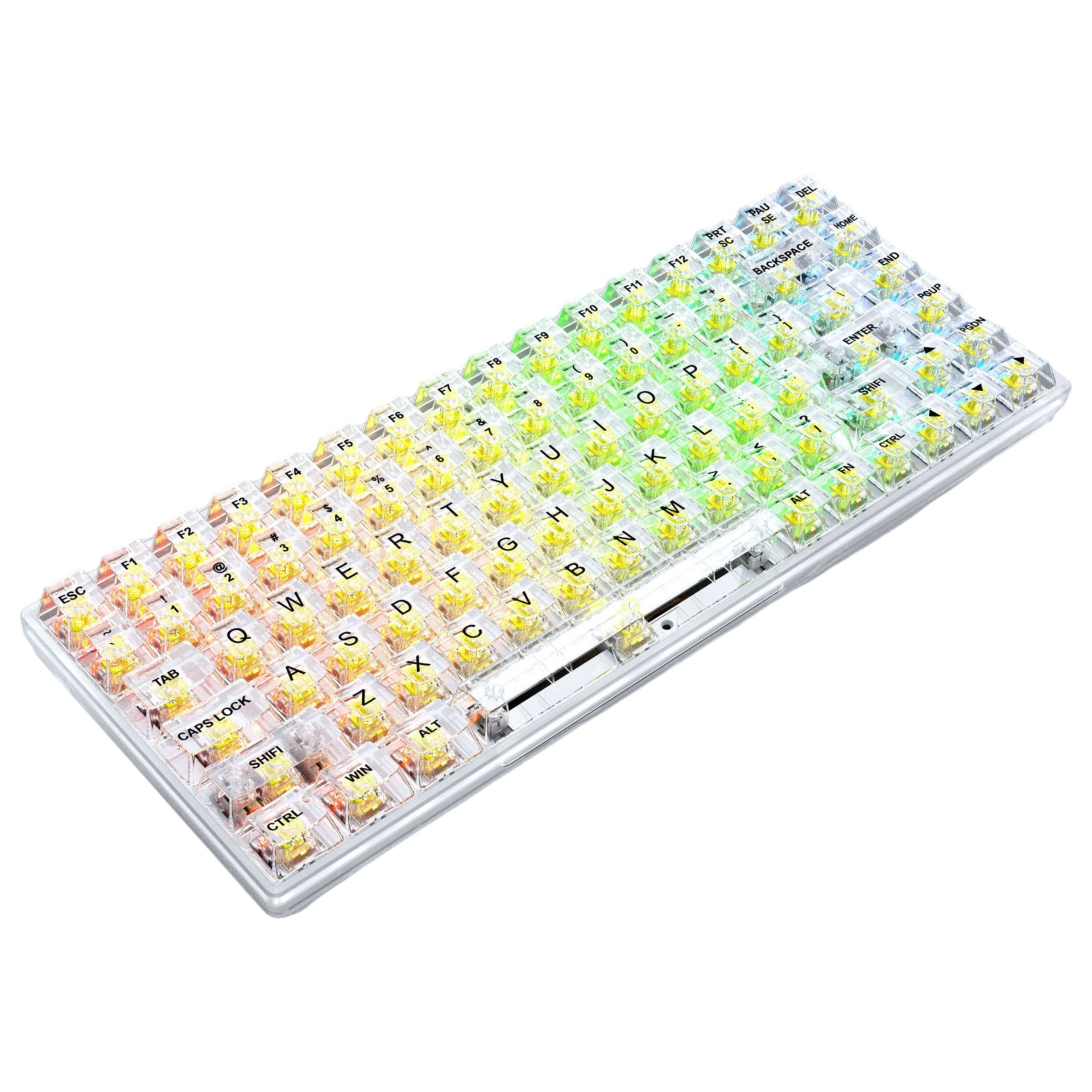 Crack k840 teclado transparente enchufe caliente personalizado ruso Oficina luminosa juego e-sports Teclado mecánico con cable