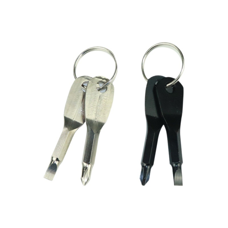 Destornillador portátil al aire libre EDC herramienta multifunción portátil destornillador de una palabra destornillador cruzado con llavero