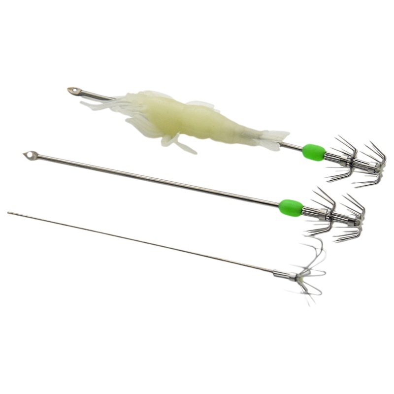 Gancho luminoso gancho de calamar gancho de camarón vivo gancho paraguas gancho de cebo vivo calamar soplando tubo pulpo tinta pescado gancho de acero inoxidable 10 ganchillo