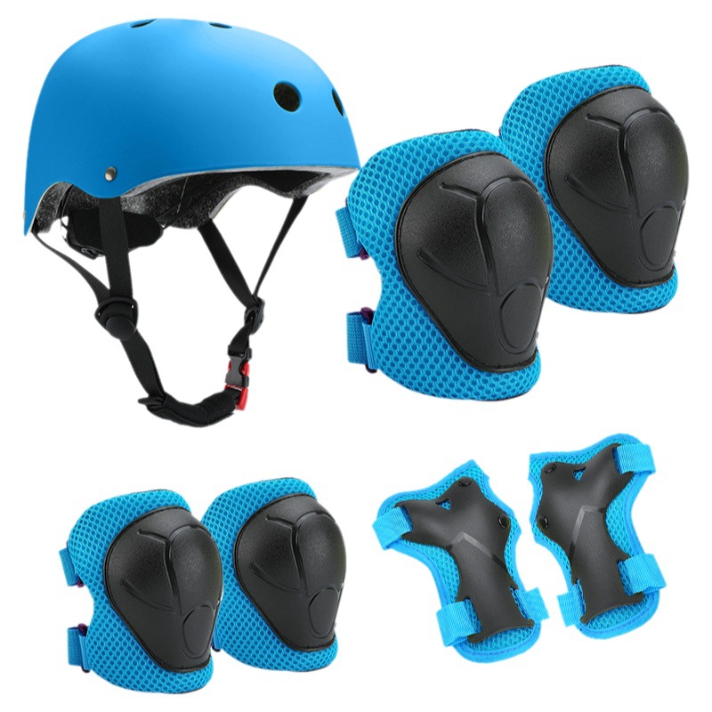 Factory wholesale children's roller skating protective gear balance car skateboard protective gear skating knee pad elbow pad bicycle six seven-piece set