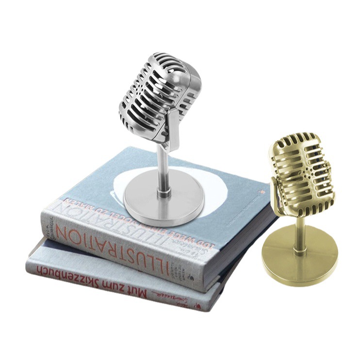 Retro micrófono accesorios simulación nostálgico modelo de micrófono transfronterizo Live bar decoración foto accesorios adornos