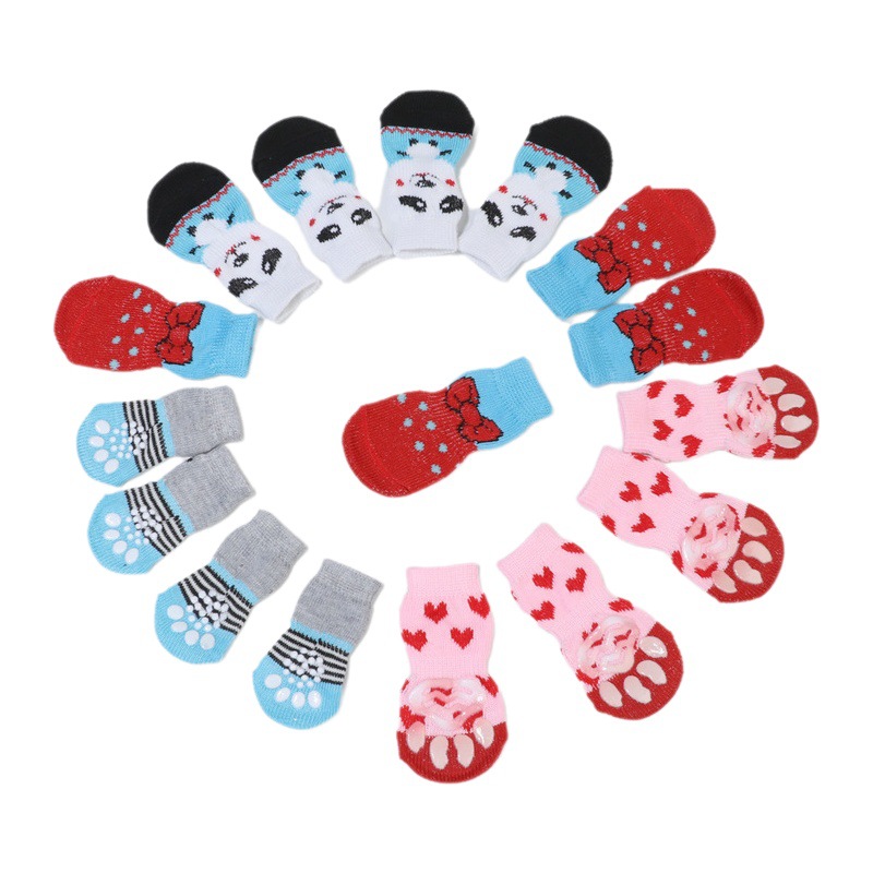 Calcetines transfronterizos para mascotas calcetines de gato calcetines para cachorros suministros para mascotas zapatos y calcetines fábrica en stock entrega al por mayor de una sola pieza