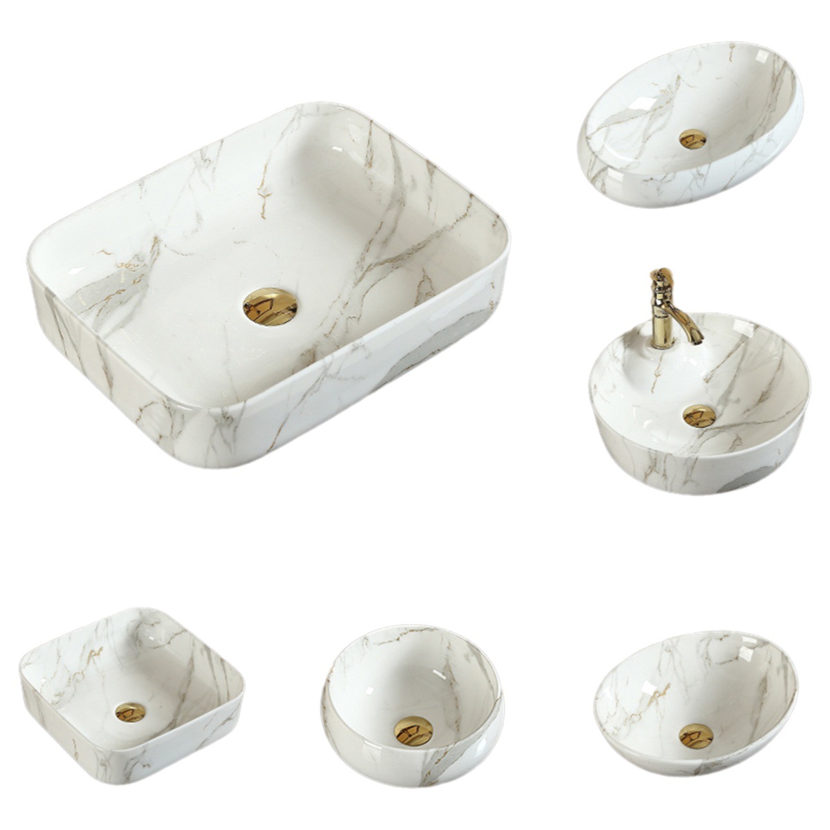 Mesa de cerámica nórdica lavabo estilo europeo lavabo estilo chino Hotel lavabo colorido arte lavabo pequeño apartamento mármol cuenca