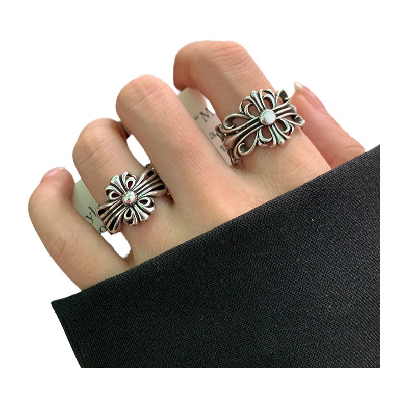 Lan Zhi 925 anillo de plata esterlina personalidad punk exagerado diseño joyería hip hop anillo abierto no desvanecimiento nicho