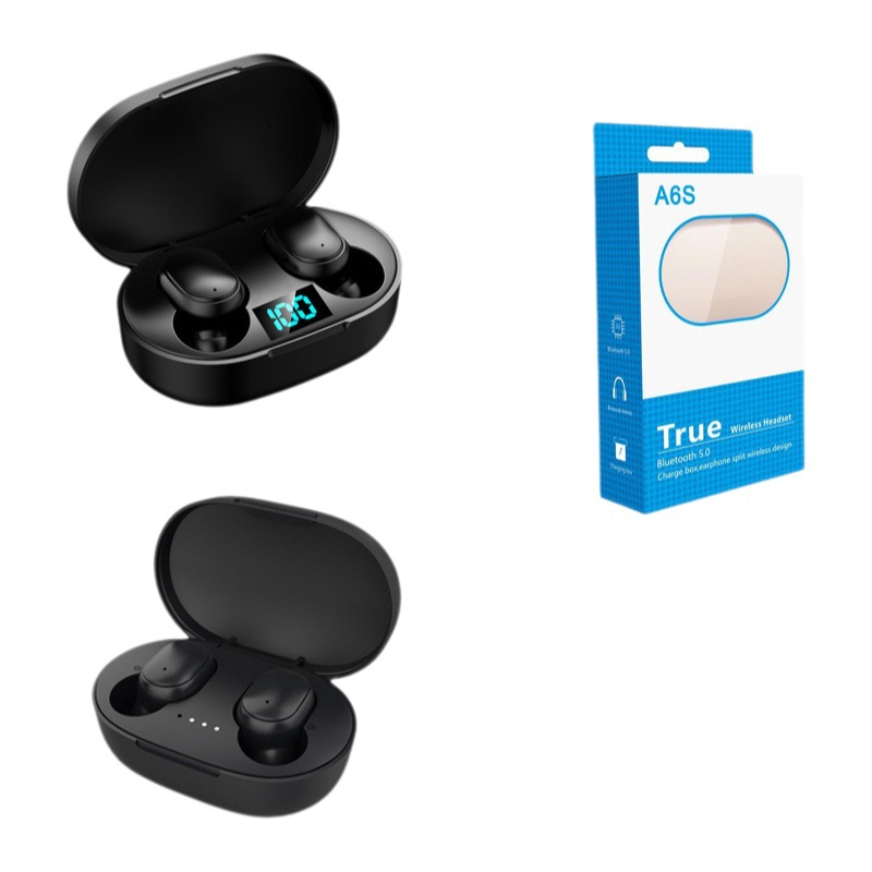 Auriculares Bluetooth A6S transfronterizos E6S con batería intrauditiva auriculares deportivos ultralargos pantalla digital E7s auriculares inalámbricos Bluetooth