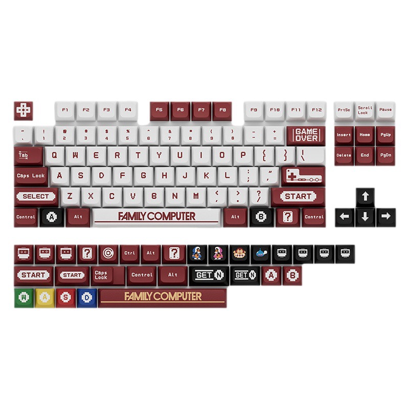 PBT material XDA altura bola tapa original fábrica altura sublimación máquina roja y blanca gran conjunto completo teclado mecánico universal keycap