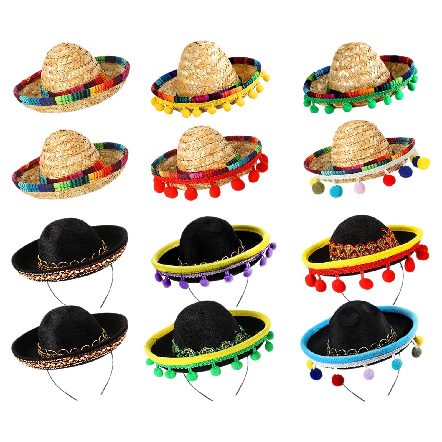 Transfronterizo Amazon fiesta sombrero diadema carnaval Halloween fiesta México sombrero