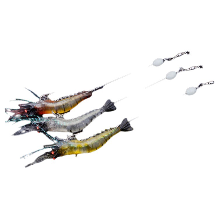 Weihai artes de pesca al por mayor de alta simulación Luya cebo suave con gancho falso Camarón falso cebo biónico Señora Camarón Luya cebo