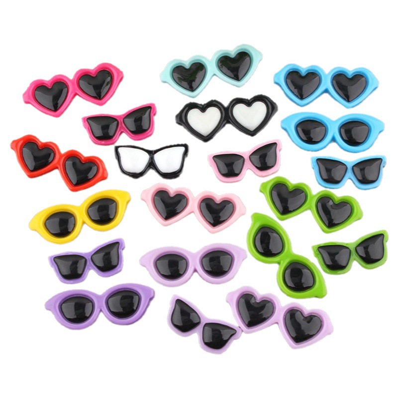 愛メガネDIY円形メガネ樹脂部品クリームゴム携帯ケースdiy頭飾り部品穴靴材料