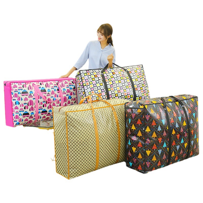 Bolsa de almacenamiento de gran tamaño bolsa tejida en movimiento bolsa de embalaje de edredón extra de gran capacidad bolsa de equipaje no tejida bolsa de edredón engrosada