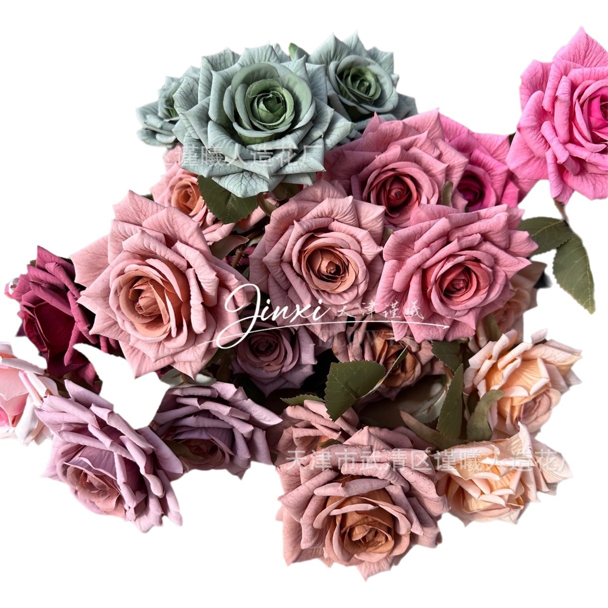 Rosa artificial manta Rosa Flor de seda europea flor hecha a mano boda salón decoración carretera plomo arreglo floral Rosa