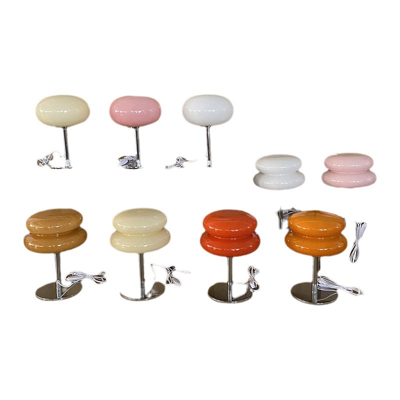 Lámpara de mesa pequeña estilo Bauhaus, diseño posmoderno, decoración de dormitorio