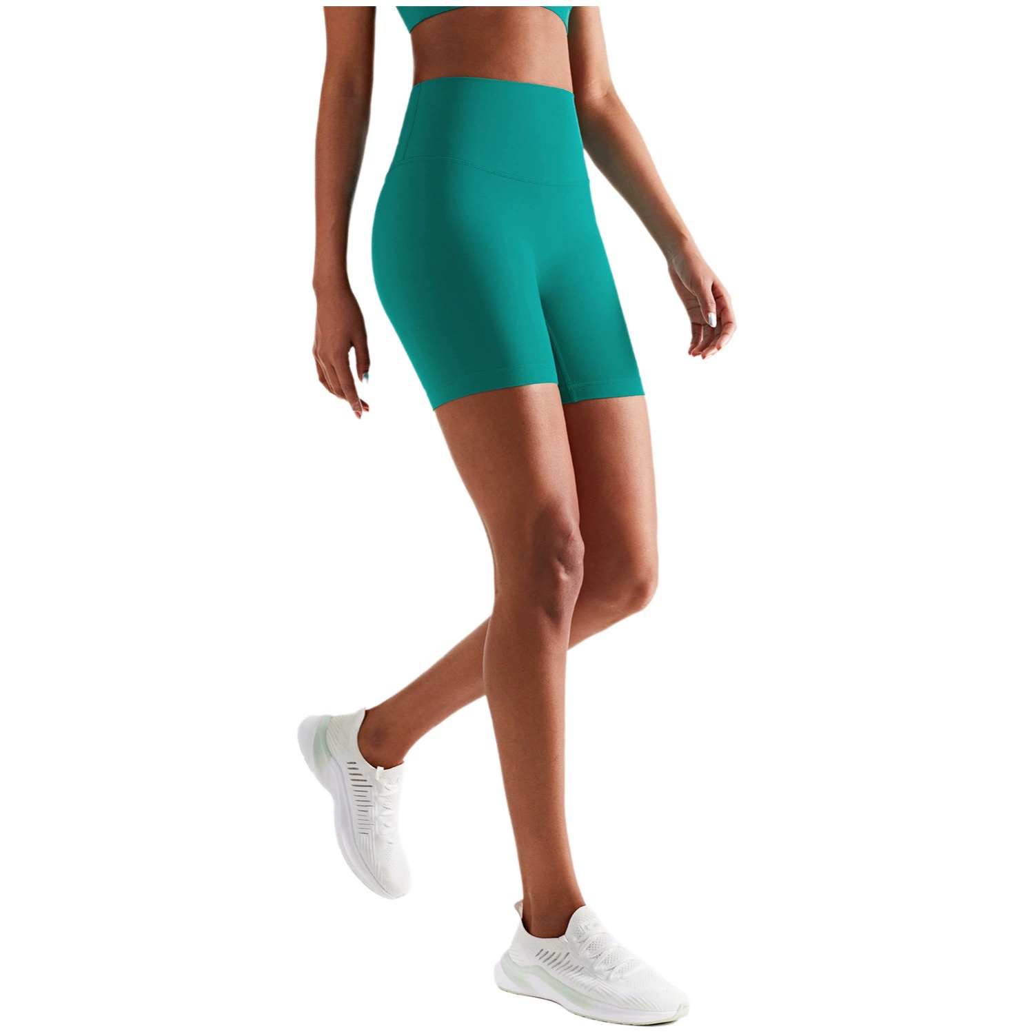 Весенние и летние голые беговые спортивные шорты женщины с высокой талией, живот и бедра, трёхочковые брюки фитнес на открытом воздухе велосипедные штаны йоги