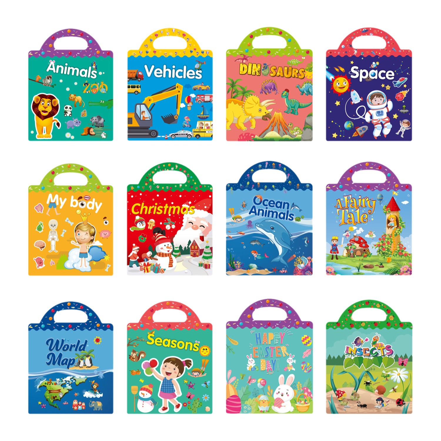 2026 Amazon Children's Sticker Book Wholesale Dinosaur Ocean Scenes Reusable Stickers in Stock Fast Delivery