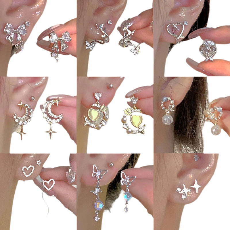 Mosquito Coil Ear Clips Without Ear Holes, High-End Niche Earrings, Pearl Flower Retro Earrings, Jewelry for Women Wholesale