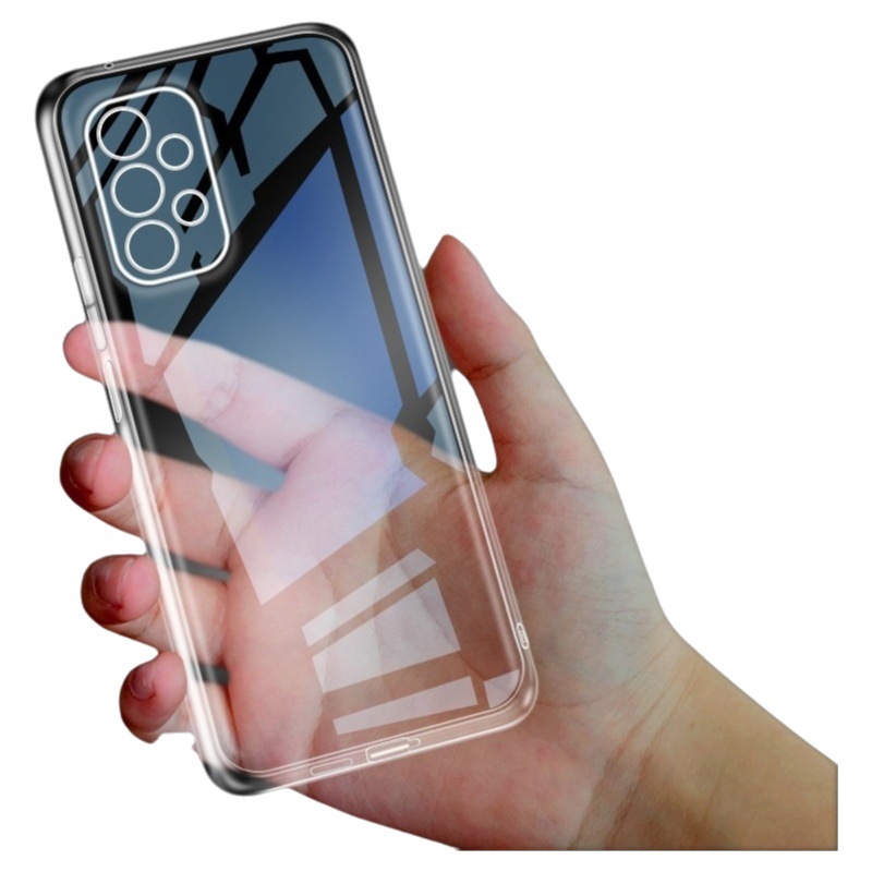 Adecuado para Samsung S25 agujero de precisión transparente TPU borde recto A53A14 funda protectora note20 funda de silicona de alta transparencia para teléfono móvil