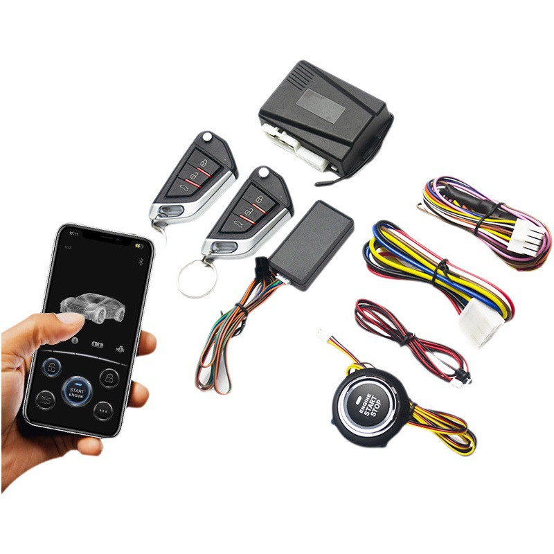 Car 12V modification one-button start remote control car mobile phone Bluetooth app remote start one-way anti-theft alarm