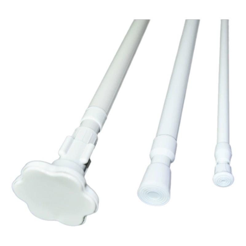 Белая Краска Цветение Сливы Телескопический Стержень Амазонка Занавес Для Душа Карниз Non-Пробивая Одежда Поддержка Сушки Стержень Японский Стиль Дверь Занавес Стержень