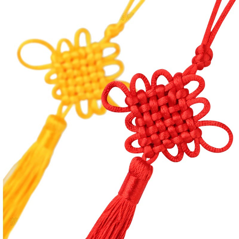 Китайский узел, маленькая подвеска с кисточкой, красный мини-китайский бант, ремешок с кисточкой, оптовая продажа, безопасный шестиконтактный маленький китайский узел