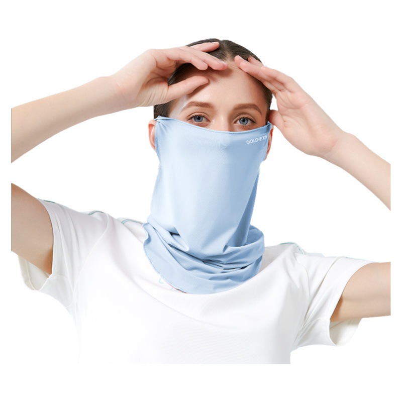 Verano al aire libre máscara de protección solar protección del cuello femenino protección solar protección UV hielo seda sensación fría oreja colgando máscara XTJ27
