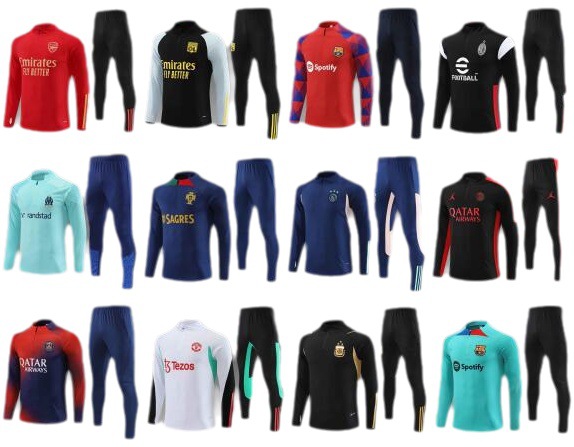 Nueva Jersey de medio tirón París Arsenal Basse AC Marseille Portugal Ajax manga larga traje de fútbol uniforme