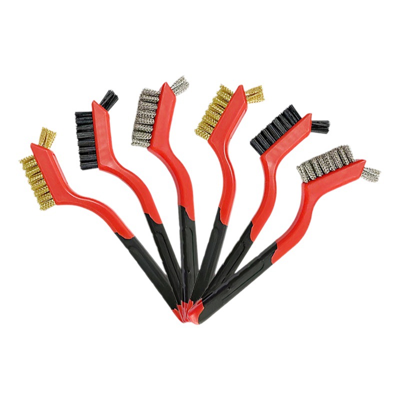 Nueve caballos 3PC traje de doble cabeza cepillo de alambre de acero inoxidable cepillo de alambre de cobre cepillo de limpieza Wenwan cepillo de eliminación de óxido