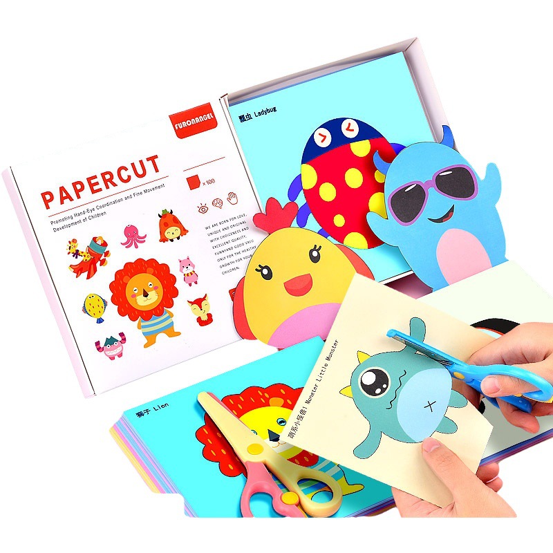 Juguete para niños traje de corte de papel origami jardín de infantes hecho a mano DIY colección completa educación temprana juguetes educativos modelado de animales