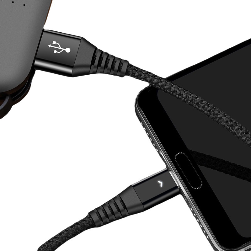 3A carga rápida de aluminio de aleación de metal de nylon cable de datos adecuado para Apple Android TYPE-C teléfono móvil de carga rápida cable de datos