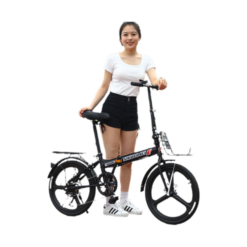 Las ventas de la fábrica 20 pulgadas bicicleta plegable macho y hembra Estudiante Adulto niño bicicleta freno de disco de velocidad variable bicicleta portátil