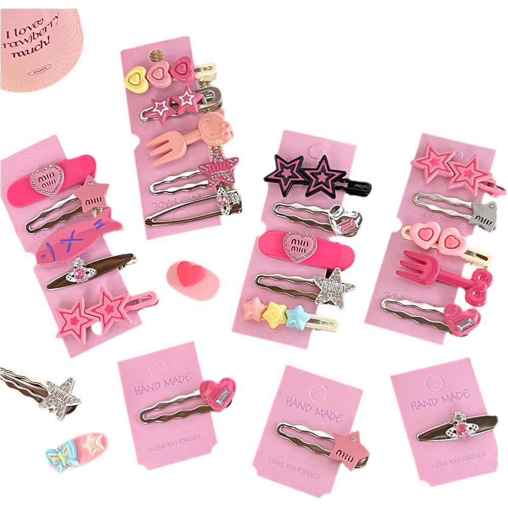 Dulce estilo fresco de alta apariencia chica horquilla accesorios para el cabello dopamina chica y2g metal horquilla clip de pico de pato estudiante tocado