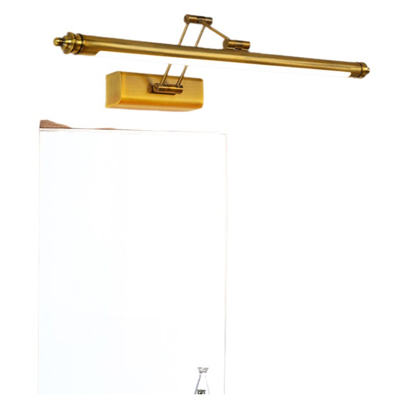 Moderno simple dormitorio lámpara de acero inoxidable LED espejo frontal lámpara de baño espejo gabinete lámpara plegable retráctil lámpara de pared